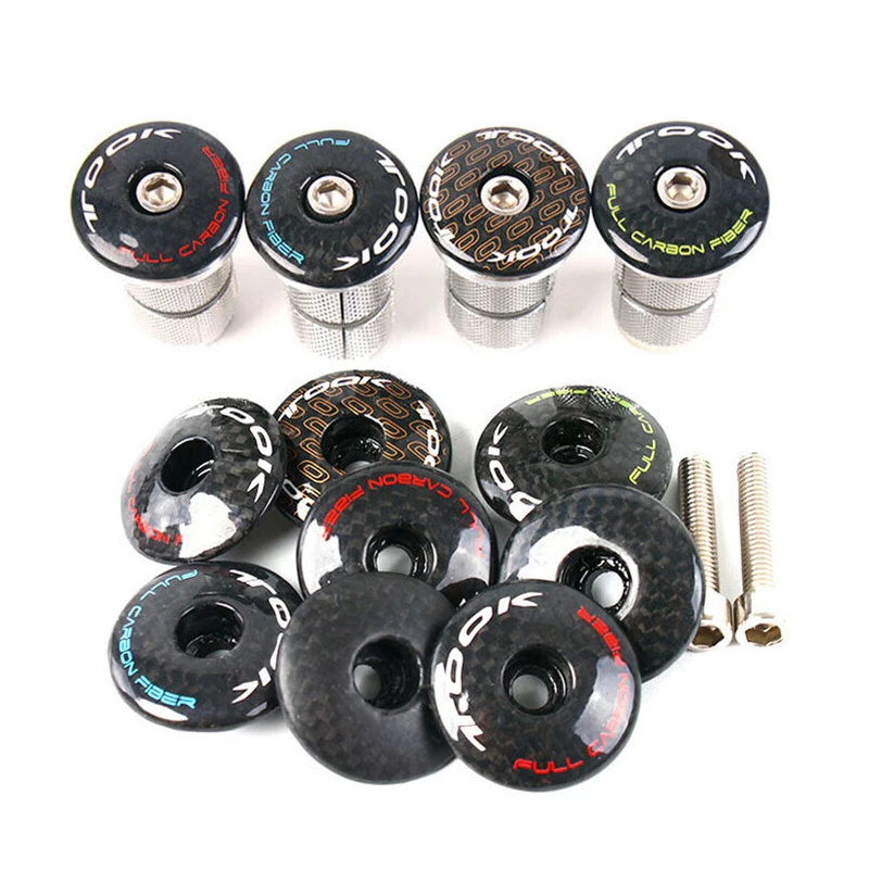 Bicycle Headset Bicycle Headset Expander Top Cap Carbon Fiber Stem Top Cap Aluminum Alloy Headset Expander Cover Bike Accessories
