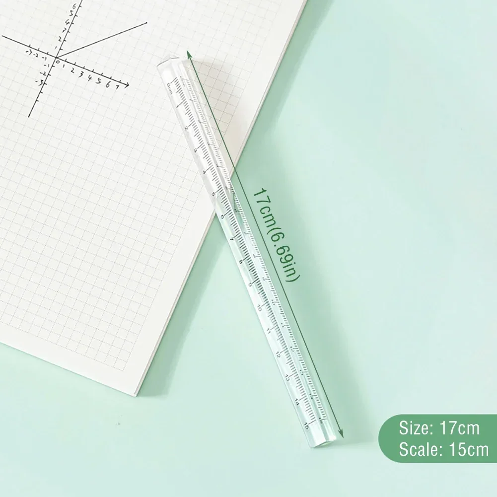 Ruler Set Straight Ruler Plastic Ruler 3D Stereo Transparent Rulers 15cm Measuring Tool Drawing Template Math Ruler Angle Ruler Office School Supplies Stationery