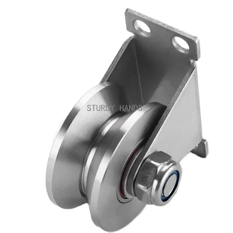 Stainless Steel Tripod Pulley Wire Rope Lifting Bearing Pulley Hanging Wheel Home Sliding Doors Track Wheel Hardware 1pc