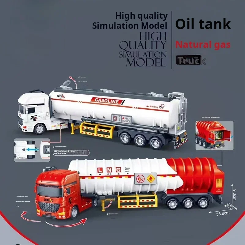 Diecast Oil Tanker Toy Model Plastic Vehicle for Kids