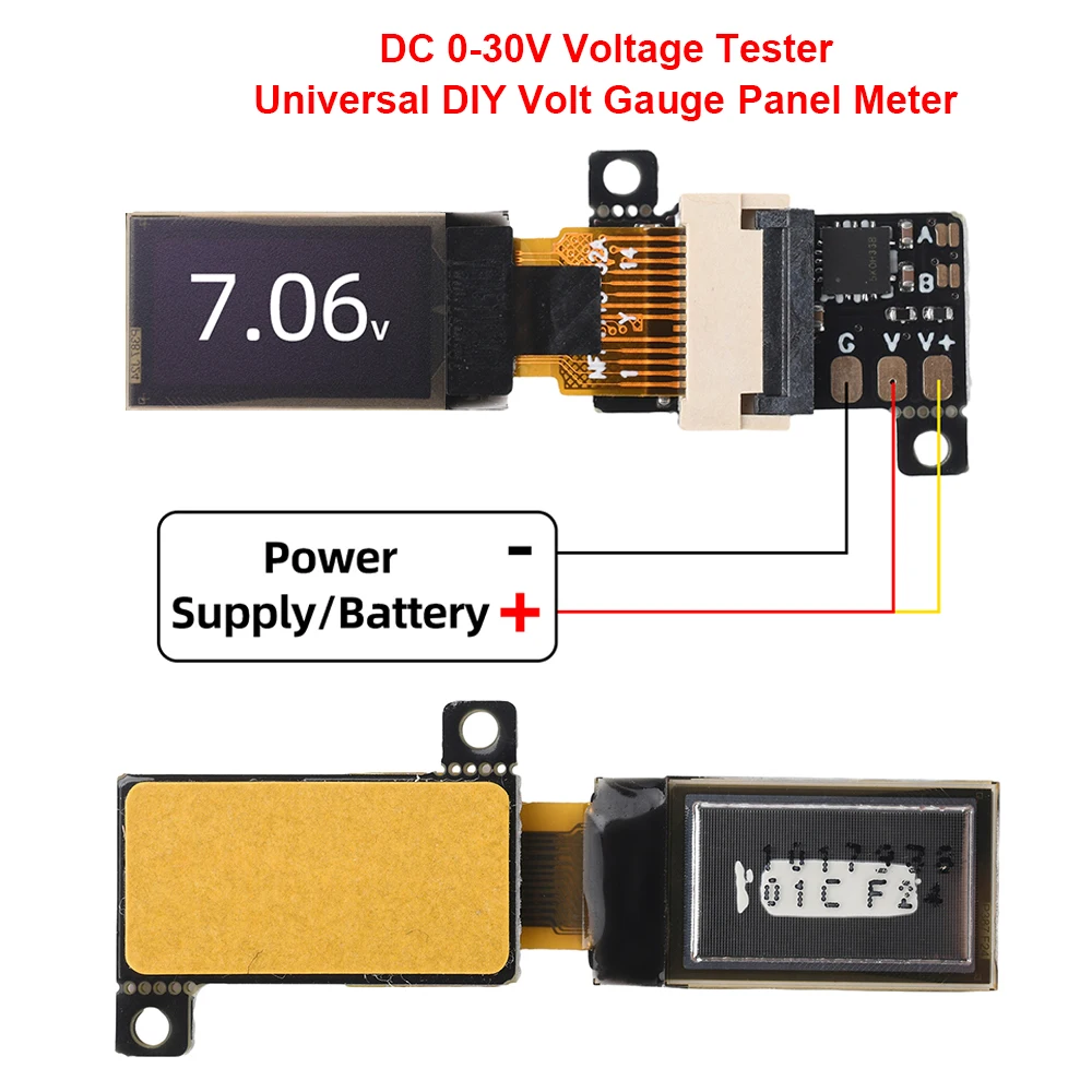 DC 0-30V 전압 테스터 0.5인치 OLED 디스플레이 디지털 전압계 범용 DIY 전압 게이지 패널 미터