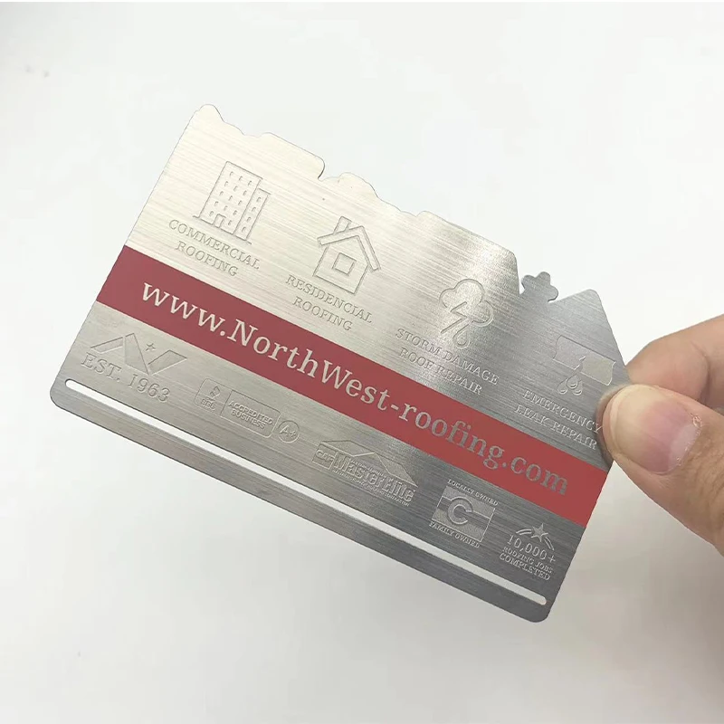 

Customized product、Laser Engraved Stainless Steel Metal Credit Card Matte Silver Brushed Metal Business Card With Custom Lo