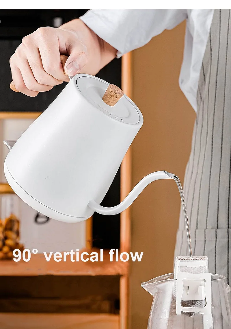 Description Picture 5 of item220V Electric Kettle Hand Brew Coffee Kettle Gooseneck Jug Slender Mouth Pot 304 Stainless Steel Quick Boiling Kettle 110V/220V