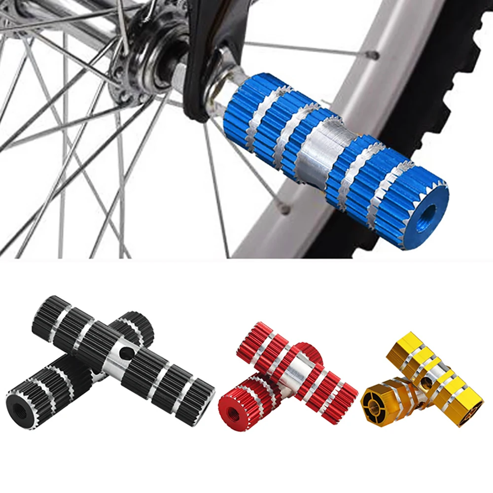 1 Pair Mountain Road Cycling Bike Pedals Axle Foot Rest Pegs Anti-Slip Aluminum Alloy BMX  Bicycle Front Rear Socle Pedal