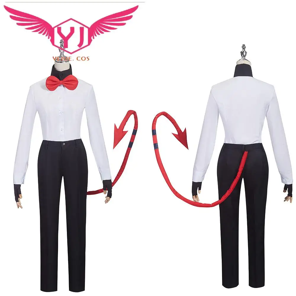 Anime Helluva Boss Moxxie Cosplay Costume Party With Tail Outfit Halloween Carnival Men Uniform Suit