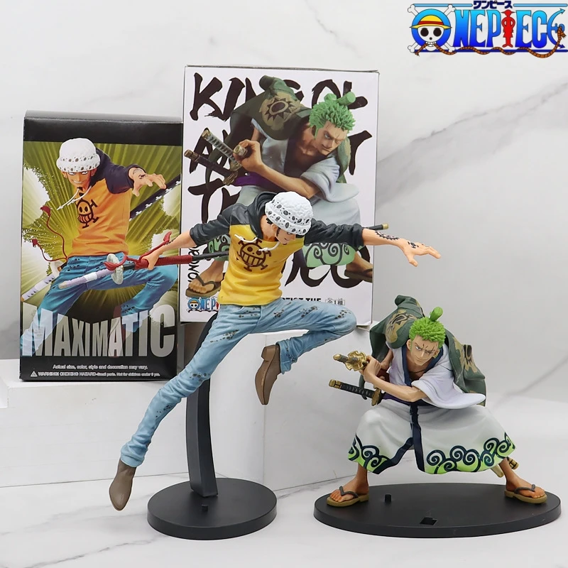 One Piece Anime Figure Hand Do Battle Version Do Roronoa Zoro E Trafalgar Law Model Decoration Box Toy Gift