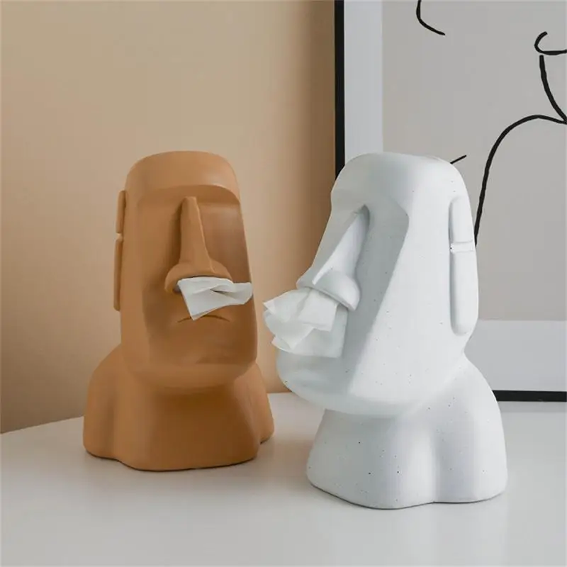 

Stone Figure Facial Tissue Box Napkin Holder Paper Towel Dispenser Container for Office Bathroom Bedroom Home Decoration