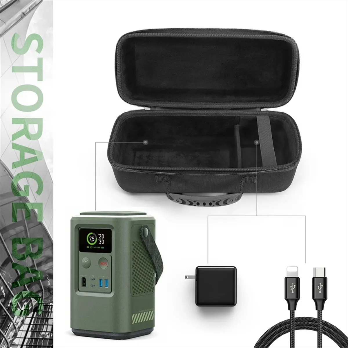 Anker 737 프라임 파워 뱅크용 T28C 하드 보관 가방 Anker 60,000mAh 파워 뱅크용 보호 여행용 케이스 휴대용 가방