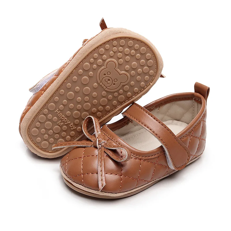 

BeQeuewll Baby Girls Mary Jane Shoes For Fall Cute Bow Quilted Princess Flats Casual Walking Shoes for Newborn Infant Toddler