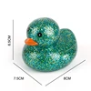 6PCS/SET Squeeze-sounding Dabbling 80MM Rubber Ducks Baby Shower Water Bathing Floating Toys Vinyl Glitter Duck With BB Sounds 3