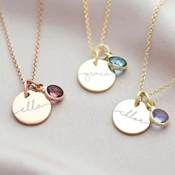 Customized Birthstone Necklace with Personalized Name - Thoughtful Christmas Jewelry Gift (May)