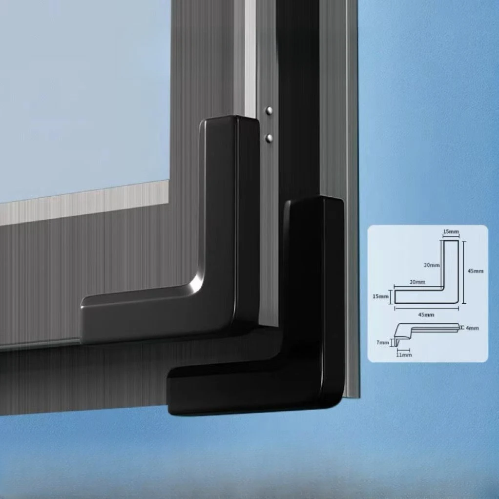 알루미늄 합금 창 충돌 방지 앵글 에지 보호, 어린이 안전 실리콘 보호 슬리브 코너 보호대 