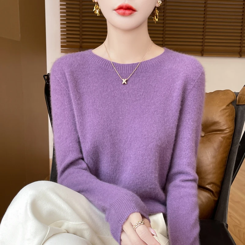 Woolen Sweater Round Neck 2024 Women's Autumn and Winter New Soft VersatileTop Casual and Fashionable Outerwear Top 5