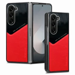 Luxury Leather Magnetic Multifunction Car Phone Case with Shockproof TPU Frame for Samsung Z Fold6 (Red)