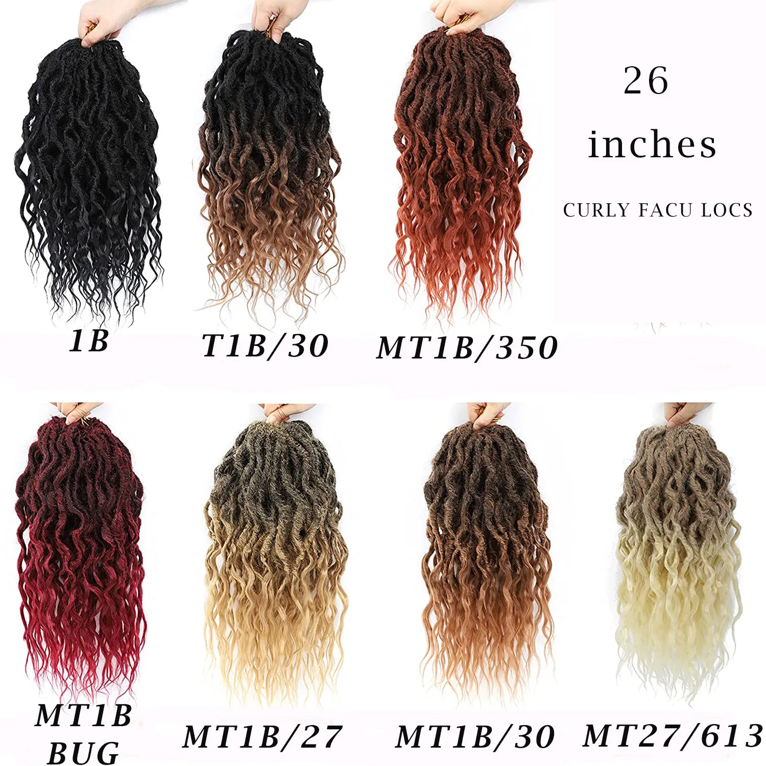 SOKU Goddess Locs Crochet Hair Wavy Faux Locs with Curly Ends Synthetic Braiding Hair Extension for Women Lightweight Dreadlocks 5