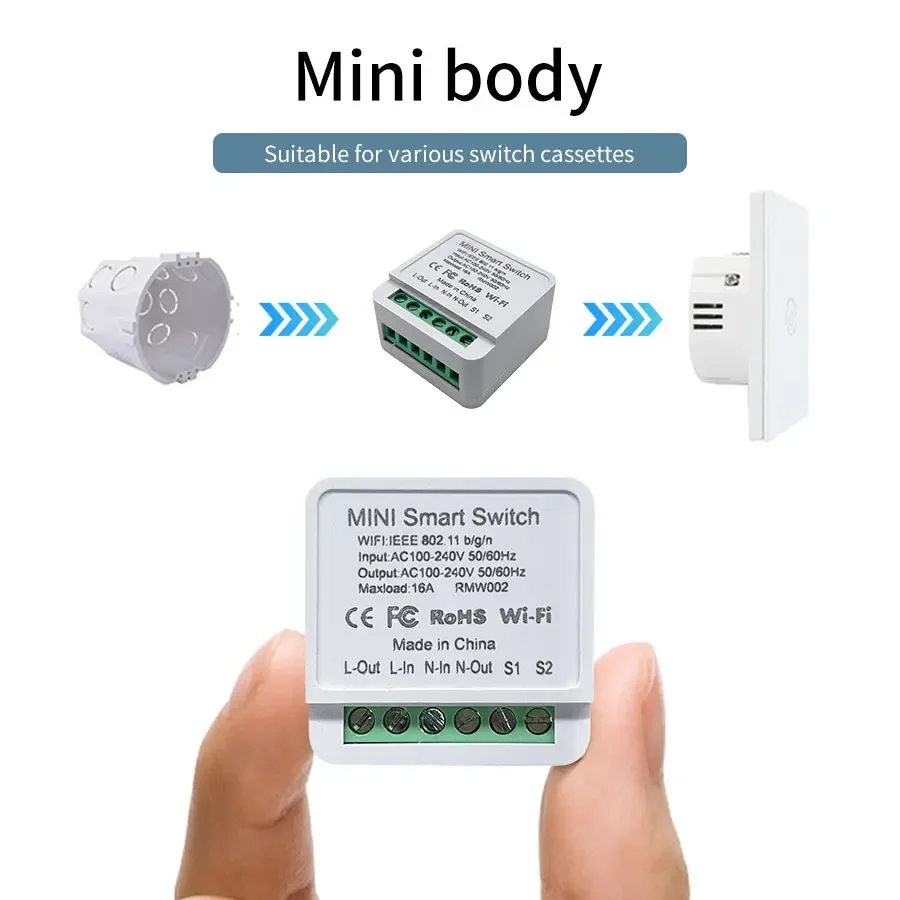 20A 16A Smart WiFi Switch Cozylife APP Remote Control Breaker Module 100-240V Wireless Light Switch Works with Alexa Google Home