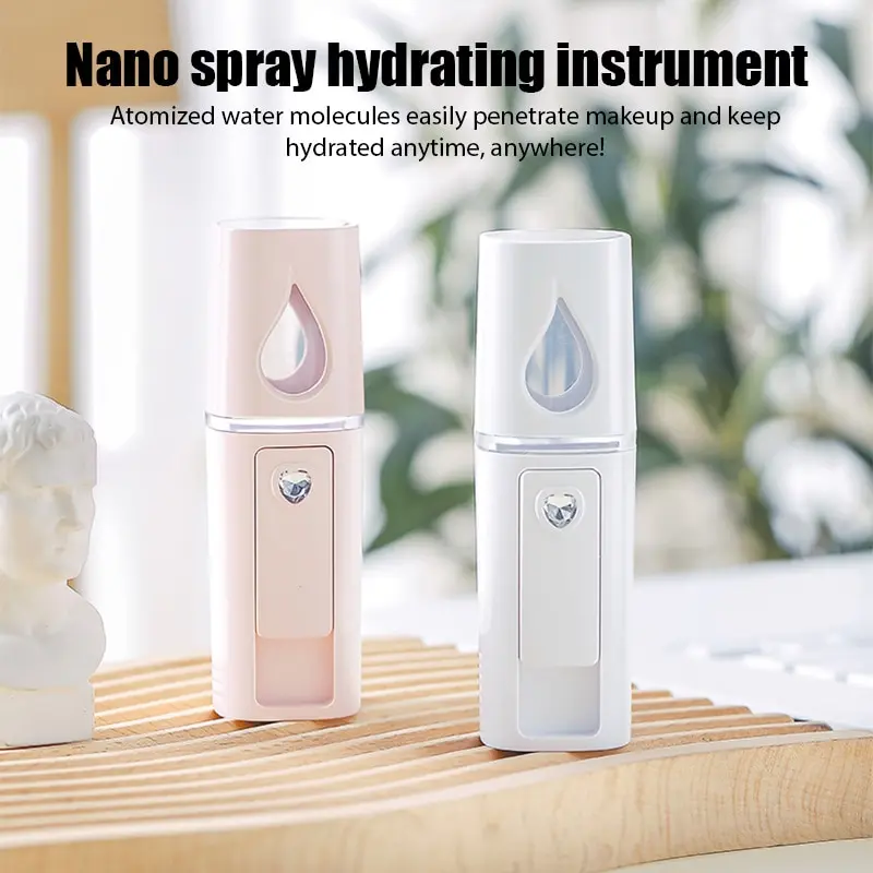 Mini pulverizador Nano Mist, Steamer facial, Espelho umidificador, USB recarregável, Nebulizador hidratante facial, Beleza Cuidados com a pele, Refrigerador