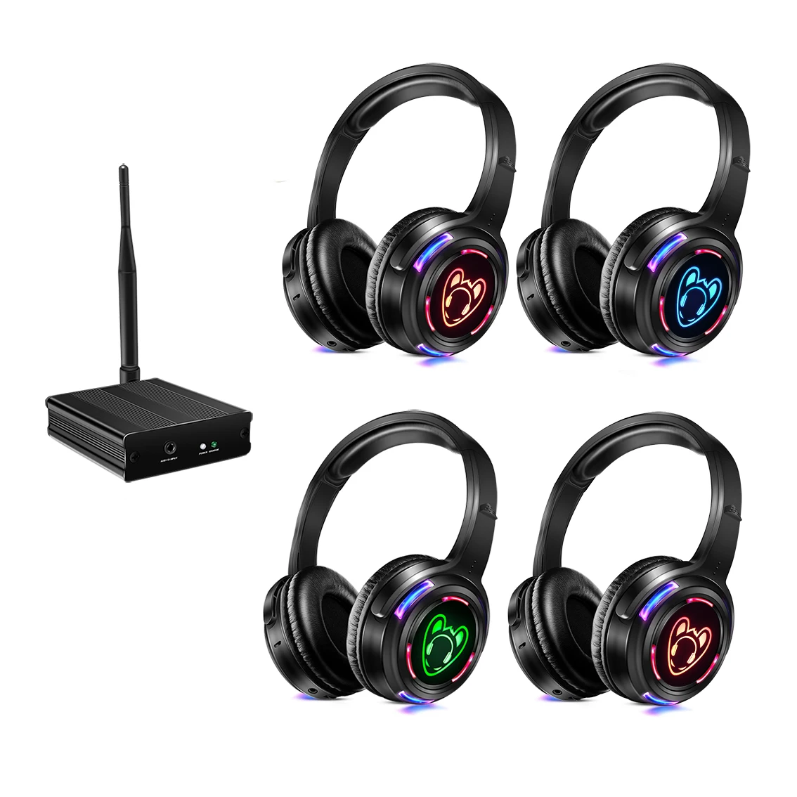 Silent Disco Headphone System With 500M Distance Transmitter Silent Party Headsets for Music Events,Festivals,Conference