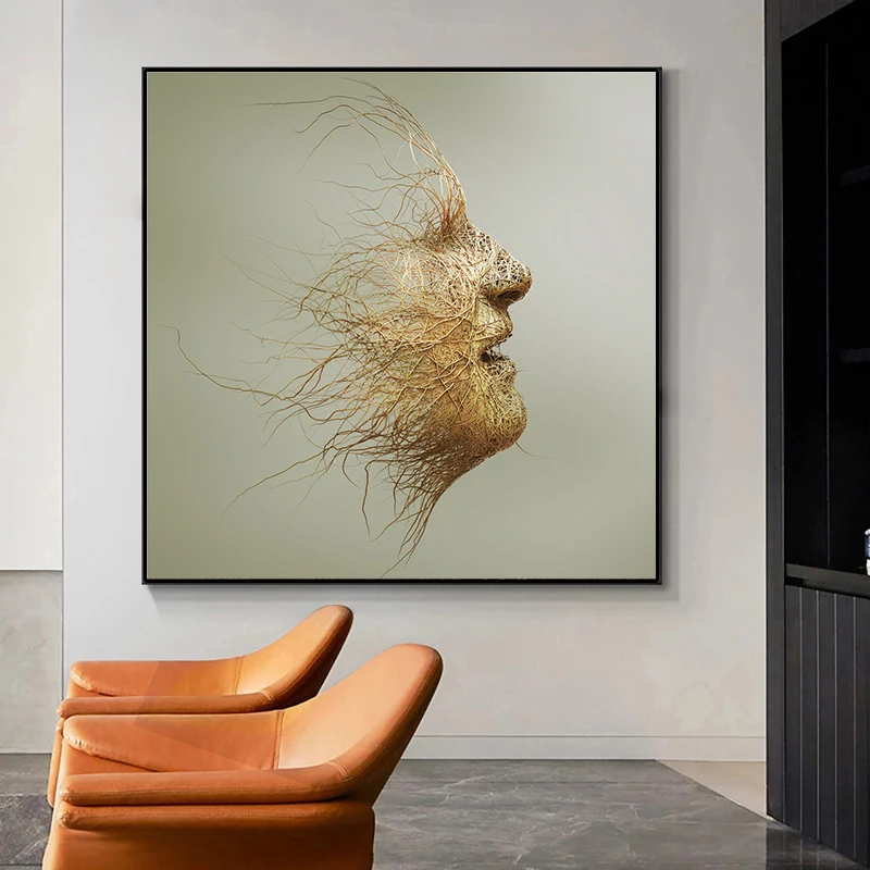 

Abstract Art Women Men Face Hand Canvas Painting Posters and Prints for Living Room Wall Art Picture Cuadros Home Decor No Frame