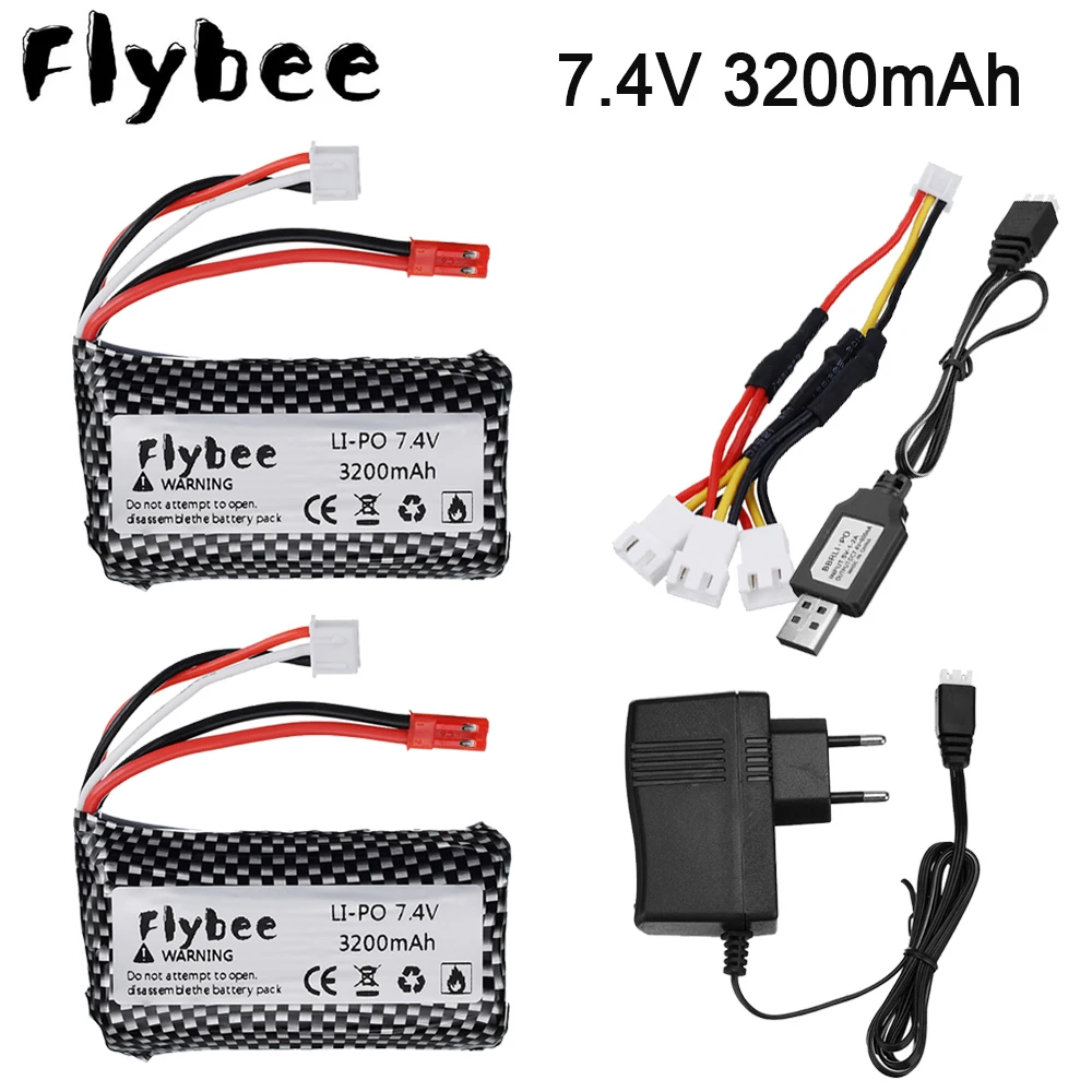 

7.4V 3200mAh 2S 18650 lipo battery For Udi U12A for Syma S033g Q1 H100 H101 H102 H103 FT009 rc Drone boats model parts JST Plug