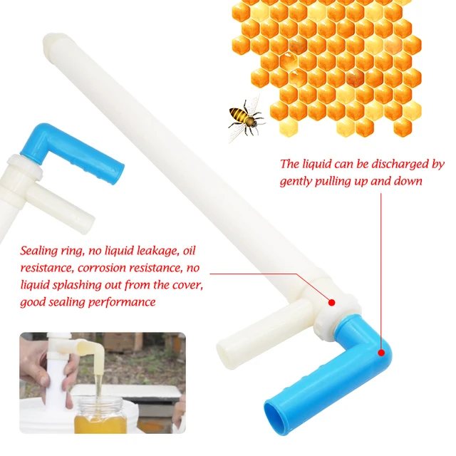 1Db 56 Cm Mézes Töltelék Szivattyú, Méhészeti Méhek Mézkivonógép L Alakú Cső, Méhész Apikultúra-Kiegészítők Szerszám - Image 6