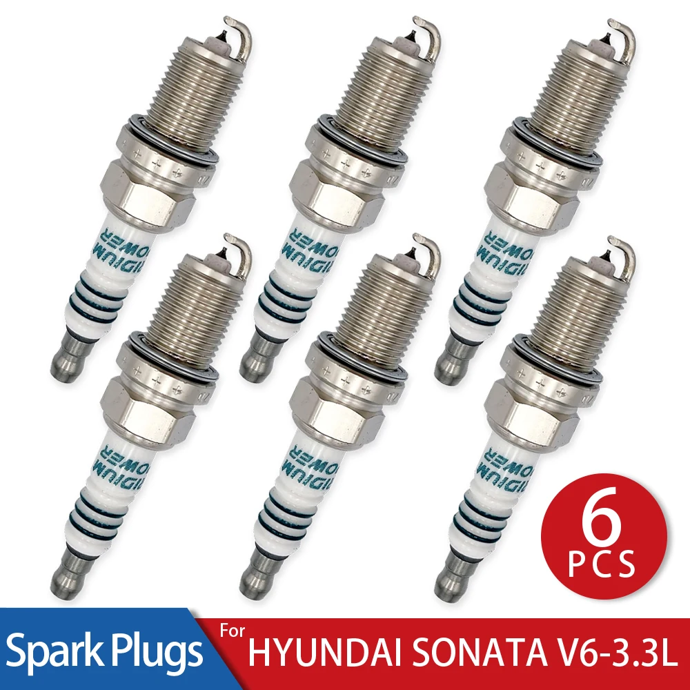 

6 Pcs/Lot Iridium Power Spark Plugs Glow Plug for 2006-2010 HYUNDAI SONATA V6-3.3L Car Candle Stable Operation 80000km