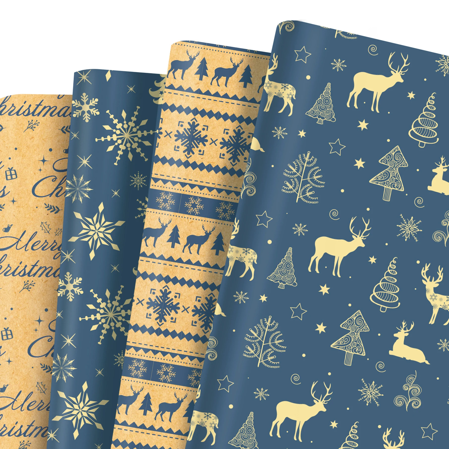 Christmas Wrapping Paper Patterned Festival Decorative Paper Kraft ...