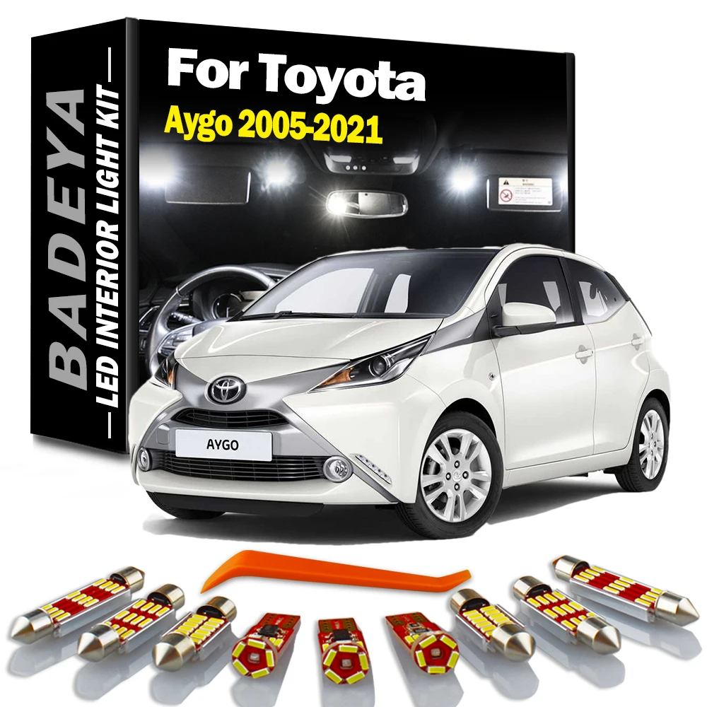 BADEYA Canbus LED 인테리어 맵 돔 트렁크 라이트 키트, 도요타 아이고 2005-2014 2015 2016 2017 2018 2019 2020 2021 차량용 LED 전구