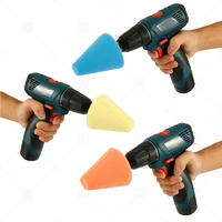 Drill Buffing Sponge Pads Polishing Cone Sponge Ball Burnishing Kit For Automotive Car Wheels Hub Care Metal Plastic Glass 2