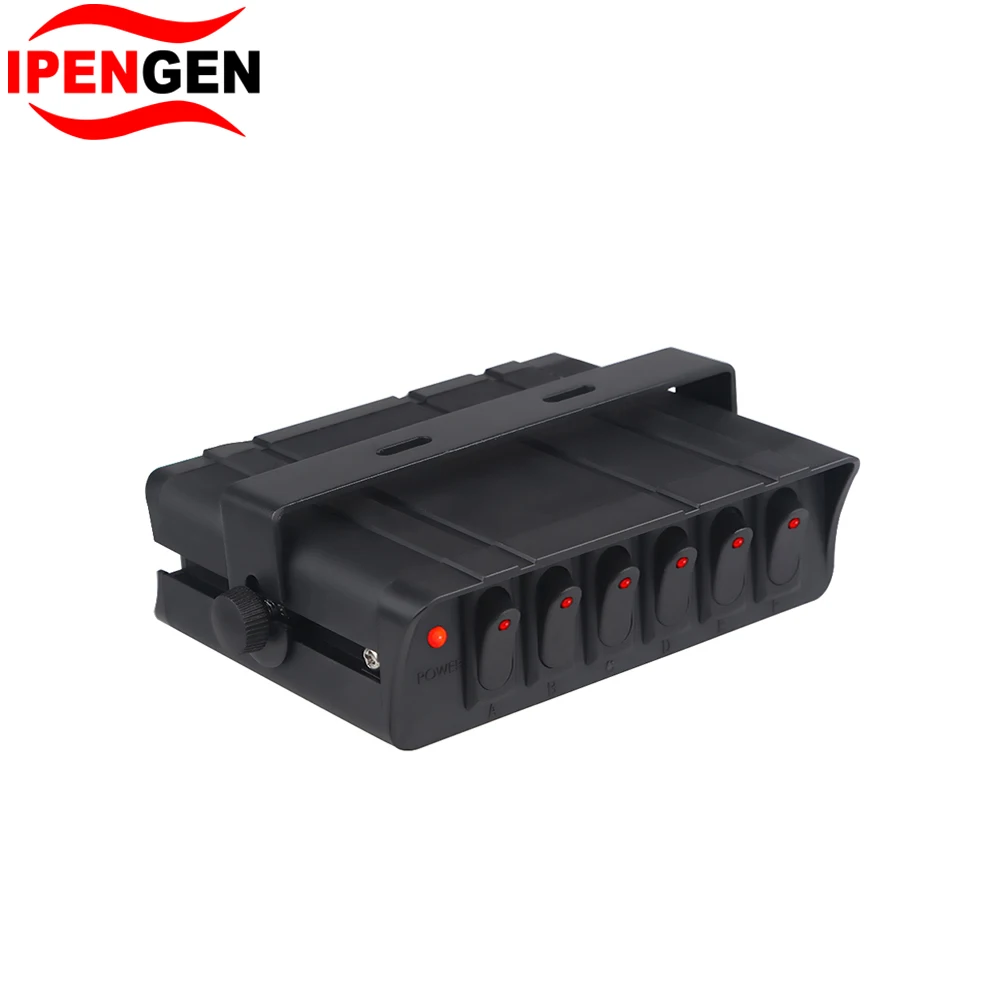 

6 Gang Rocker Switch Panel Box Light Toggle Controller For Car Truck Trailer Vehicles Caravan 12V 24V 20A LED Light Indicator