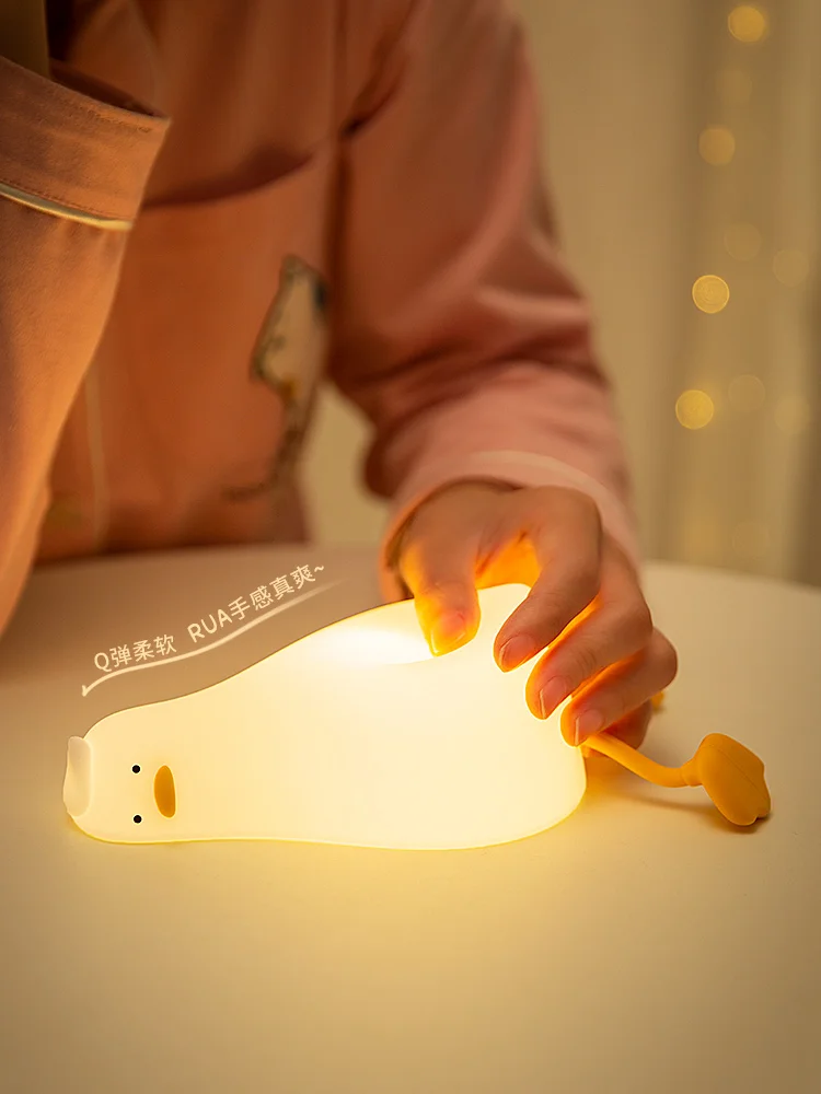 EHOTER Lampada da comodino Benson Duck multicolore con telecomando ricaricabile in silicone luce notturna dimmerabile carina anatra vivaio lampada da comodino per allattamento al seno decorazione
