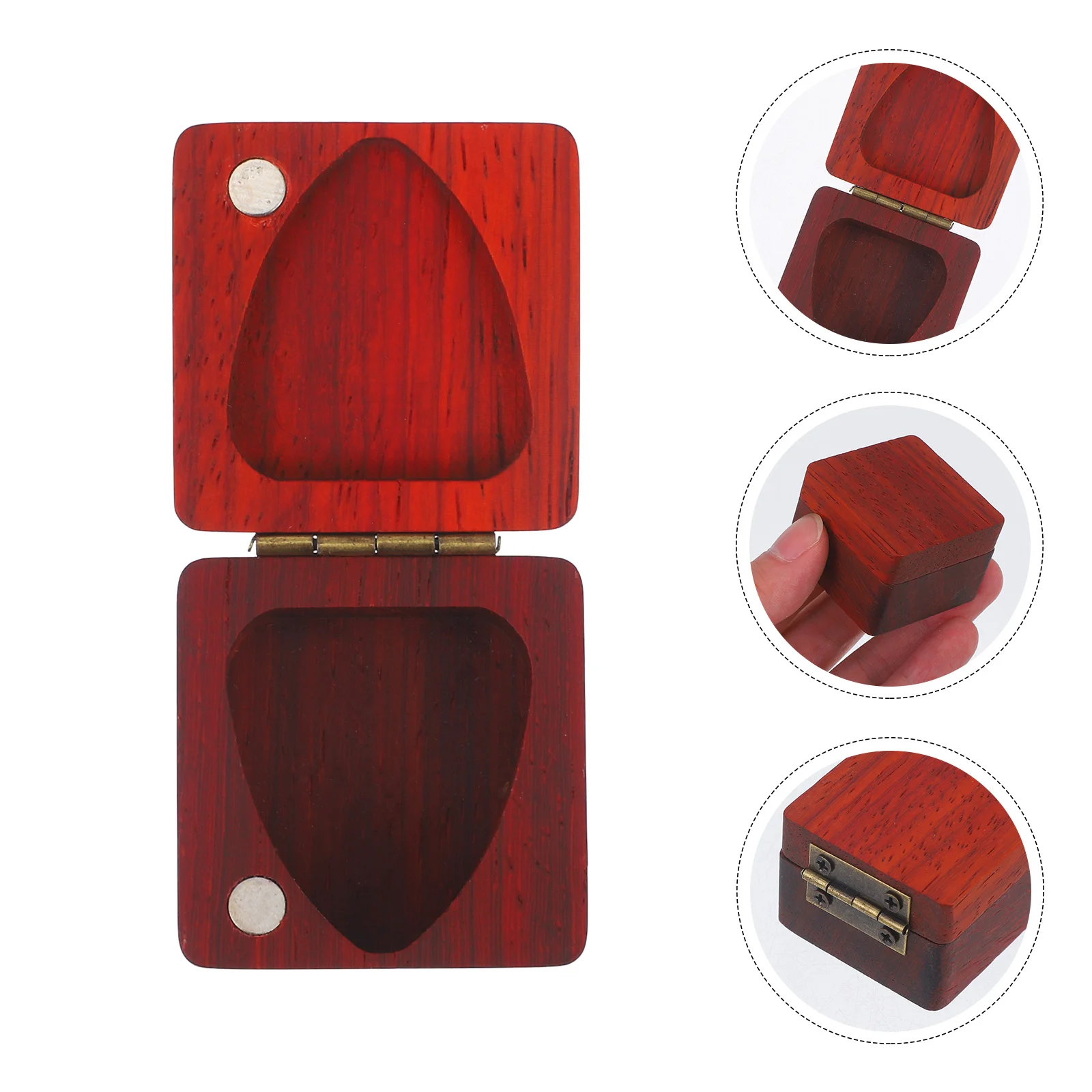 

Guitar Pick Case Holder Ukulele Storage Wood Cases Ballad Rosewood Boxes Pear Picks