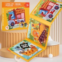 Magnetic Puzzles Games for Kids Busy Quiet Cartoon Animals Jigsaw Book Montessori Baby Educational Toys Children's Early Gifts 2