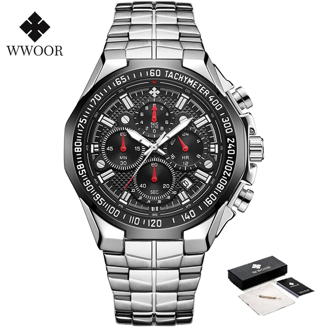 Relogio Masculino WWOOR Men Watches 2022 Top Brand Luxury Wrist Watches Men Male Gold Big Golden Chronograph Wristwatch Man 