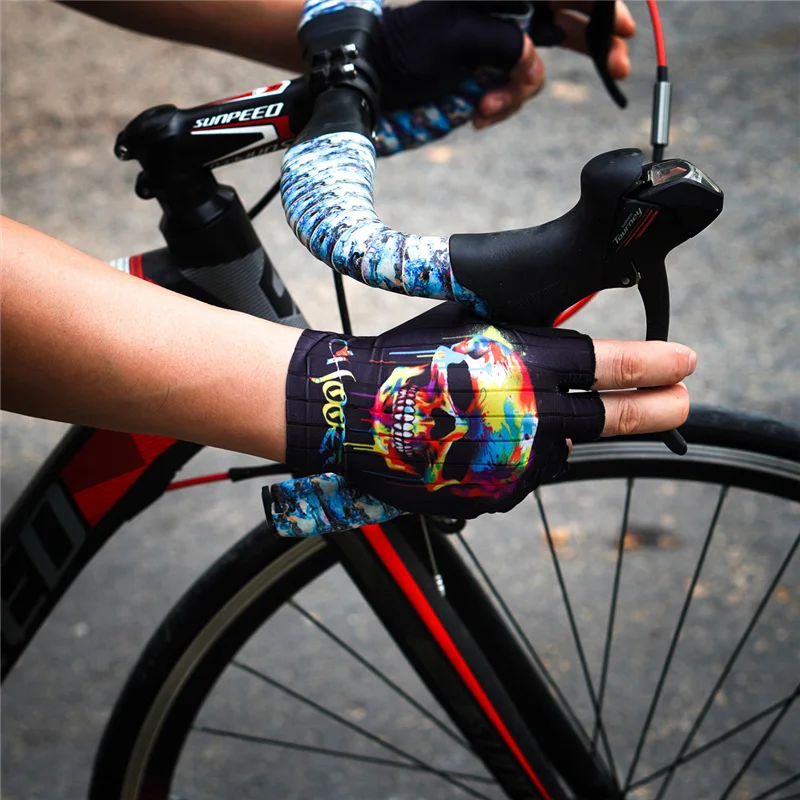 CNC Cycling Gloves Half Finger Bike Gloves Silicone Pads Bicycle Sports Gloves Gel Shock-Absorbing Breathable Shock-Absorbing 6