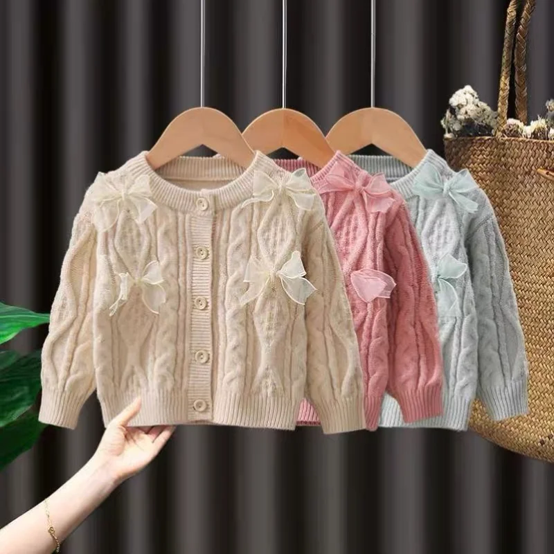 

Весенний свитер для маленьких девочек, модный вязаный кардиган, куртка, пальто, детские свитера, пальто, детские кардиганы для девочек, осенние свитера Q551