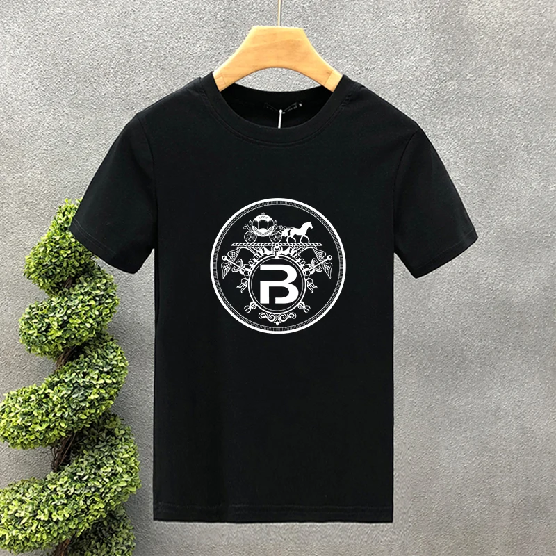 2024 New High Quality Oversized Brand Carriag B 100% Cotton Print Tees Summer Haruku For Men/Women Short Sleeve T-shirt_voghion.com
