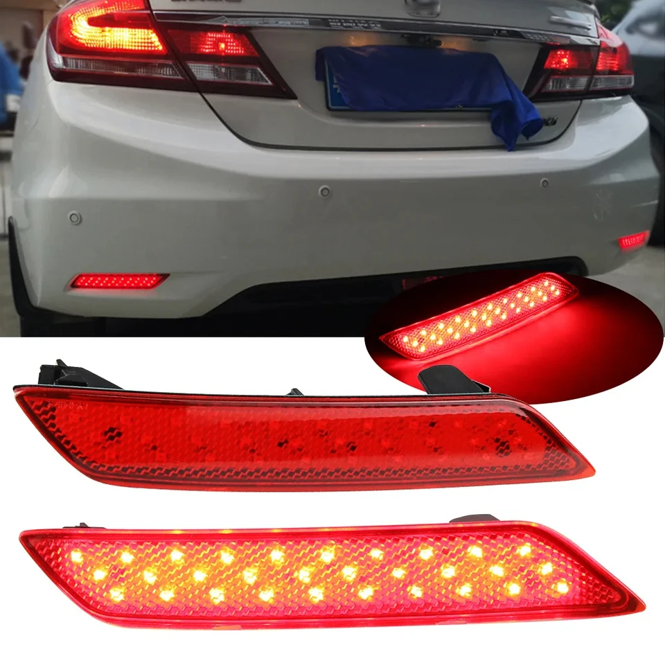 Pair Of Rear Bumper Reflectors For 2014-2015 Honda Civic & 2016-2018 Acura RDX - Left & Right
