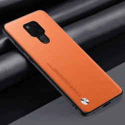 Luxury PU Leather Shockproof Phone Case with Matte Silicone Back Cover and Full Protection for Huawei Mate 20X (Orange)