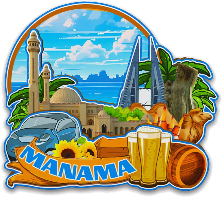 Decorative Magnets for Al uharrag Manama Riffa Bahrain City Landmark Travel Souvenirs 3D Wooden Fridge Stickers Delightful Gifts