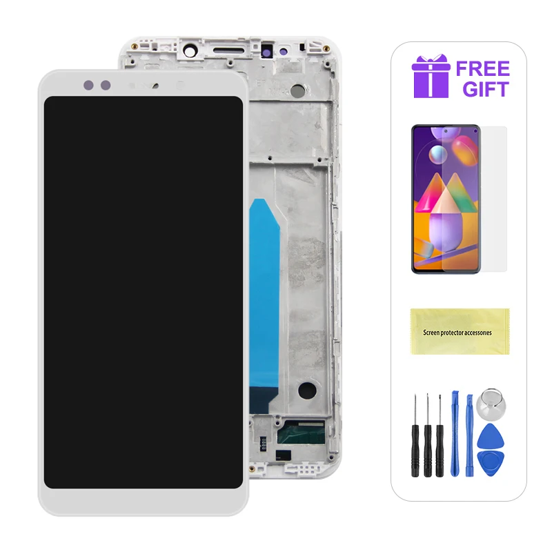 Original Redmi5 Plus Display Screen With Frame For Xiaomi Redmi 5 Plus MEG7 MEI7 LCD Display Touch Screen Digitizer cell phone lcd screen Phone LCDs