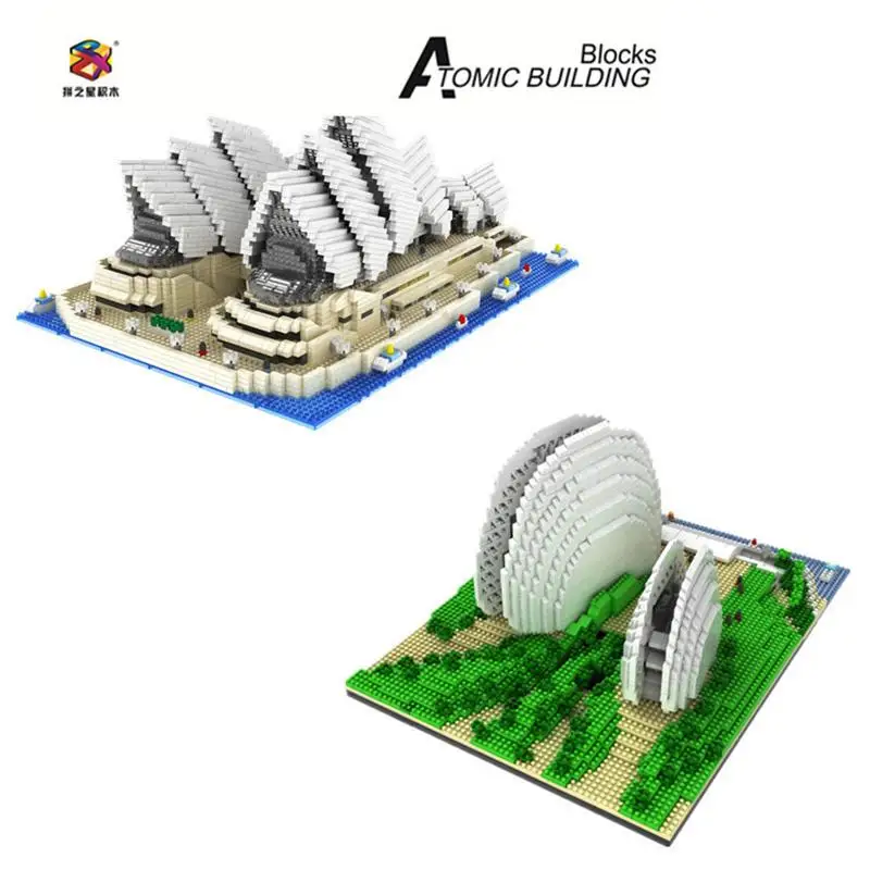 

PZX Mini Blocks World Architecture Sydney Opera House Model Building Bricks Juguetes for Children Toys Kids Gift Christmas 9915