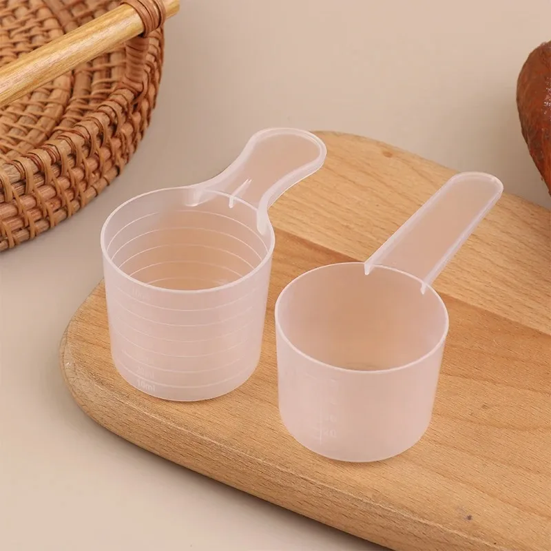 Plastic Coffee Scoop with Scale Transparent Flat-bottomed Spoon Multipurpose Measuring Spoon 1