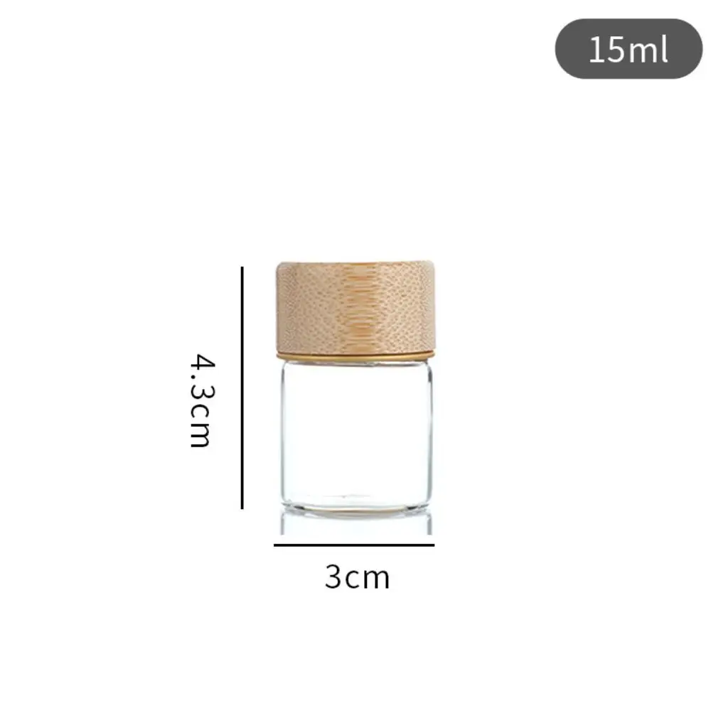 Dispensing Bottles Glass Sealed Spice Jars Transparent Storage Tank with Wood Lids Food Storage Sealing Jar Storage Tool 6