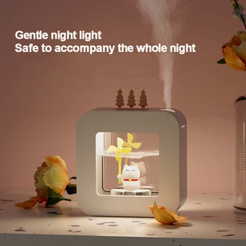 휴대용 USB LED 조명 아로마 오일 디퓨저 공기 가습기, 무선 아로마 테라피, 귀여운 애완 동물 공기 가습기, 450ml