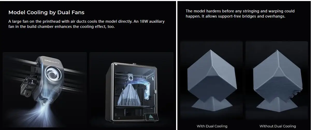 S24644290823c46c78a7307d5819af1ead Creality Official K1 Max drukarka 3D 600 mm/s prędkość drukowania dwubiegowa wytłaczarka z napędem bezpośrednim EU/US/UK wtyczka K1 Max drukarka