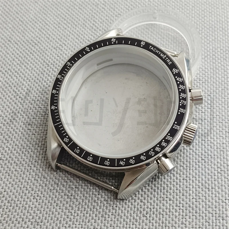 Silver Watch Case with Blue, Green, and Black Insert and Coated Glass - Quartz Chronograph Movement, Steel Bracelet, 40mm