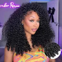 Perruque en cheveux humains bouclés birmans, frontale en dentelle HD transparente 13x4, pré-épilée, densité 250%, 28 pouces 1