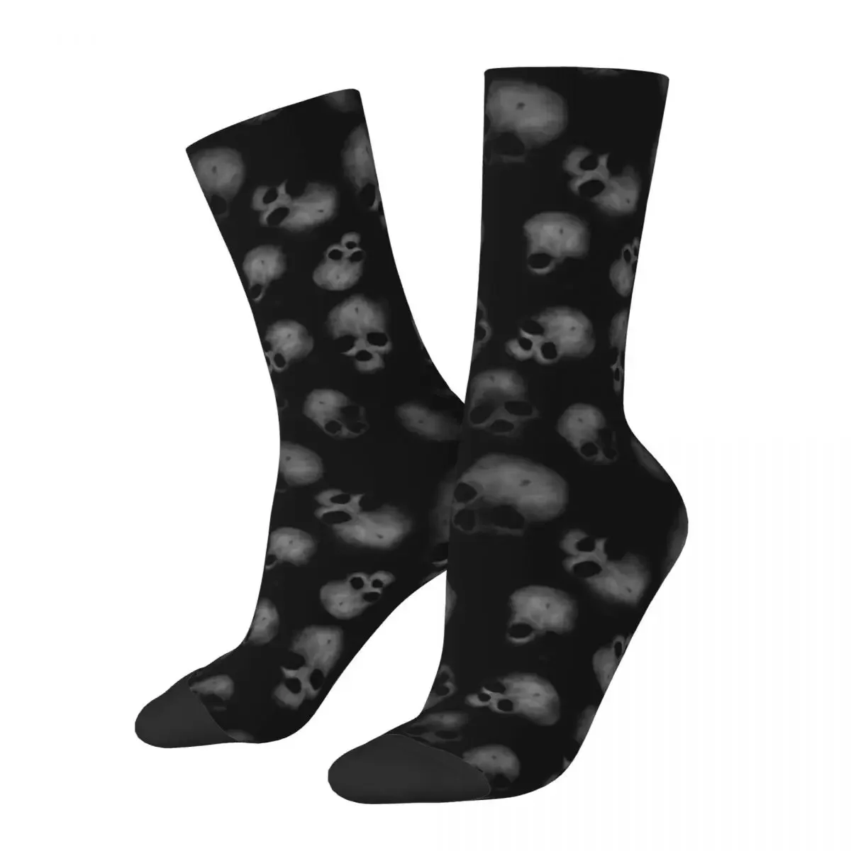 

Hip-hop Skulls Pattern Football Socks Goth Witchcraft Crew Socks for Unisex Breathable