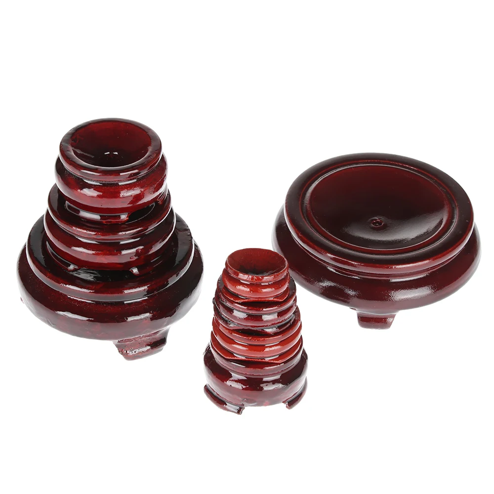 Miniature Ornament Natural Wood Holder Globe Base For Crystal Ball